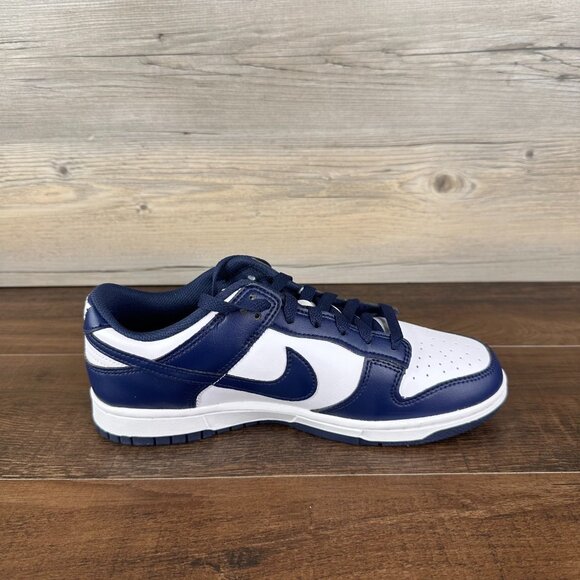 Nike Dunk Low Mens Size 13 White Midnight Navy HF5441 107 - Picture 6 of 9